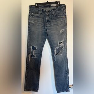 AG Relaxed Blue Jeans Distressed 32R